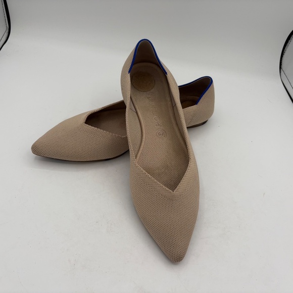 Rothy's The Point II Pointed Toe Flat US 11.5 Tan Beige Ecru - Picture 1 of 11
